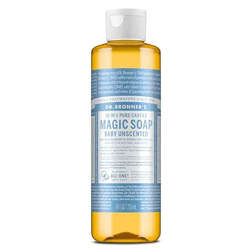 Dr. Bronner's Unscented Liquid Soap for sensitive skin
