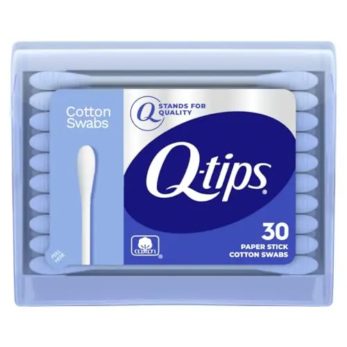 Q-tips travel size cotton swabs in plastic case