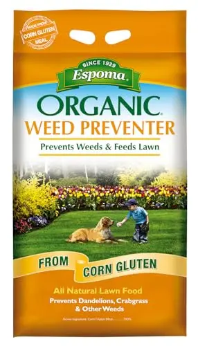 Espoma Organic Weed Preventer Plus Lawn Food bag for organic lawn care