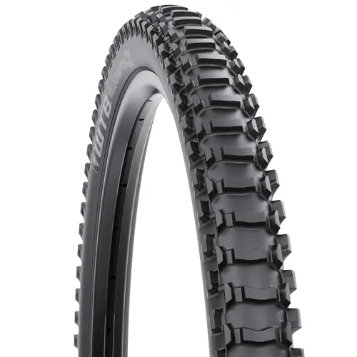 WTB Velociraptor rear mountain bike tire on technical trail