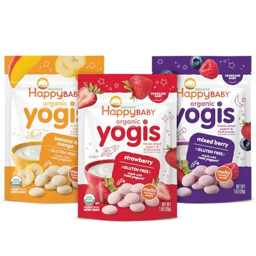 Happy Baby Organics Yogis freeze-dried yogurt and fruit snacks