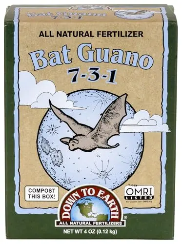 Down To Earth Organic Bat Guano powder in bag
