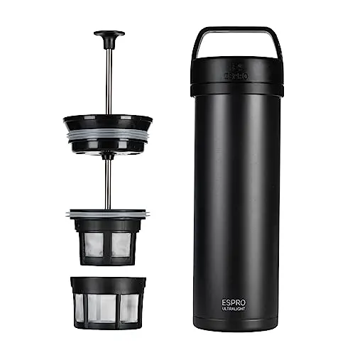 ESPRO P0 Ultralight French Press in matte black finish