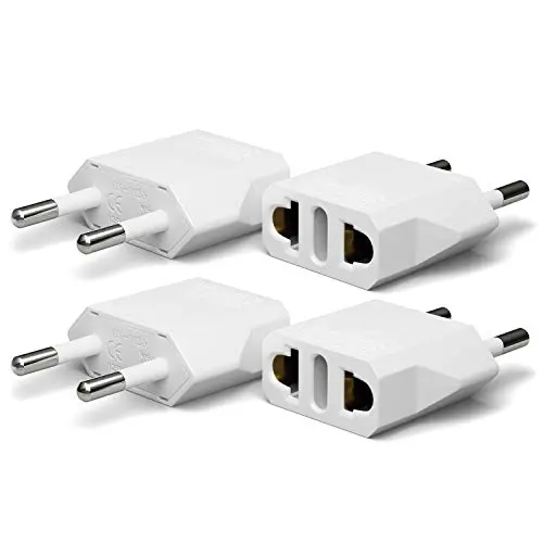 Unidapt 4-pack European travel plug adapters