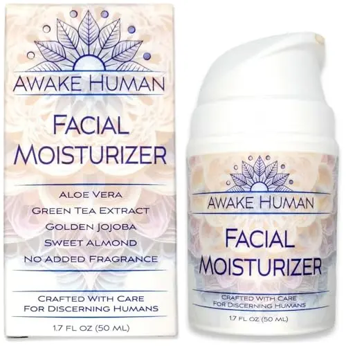 Awake Human organic face moisturizer pump bottle