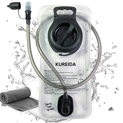 KUREIDA 2L hydration bladder with wide opening for easy cleaning