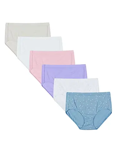 Hanes women's organic cotton brief underwear in a 6-pack