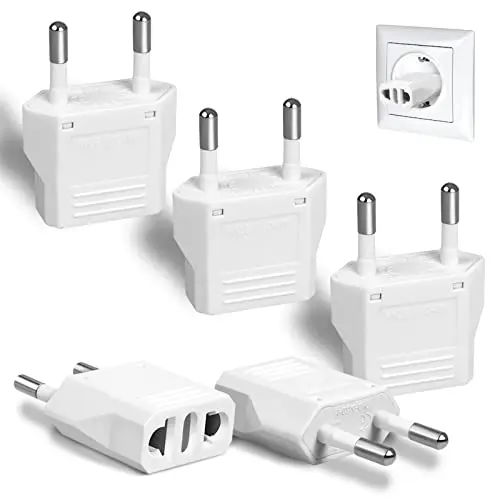 ROMEDA 6-pack European plug adapters for basic travel needs