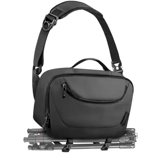 TAAOKA camera sling bag with spacious interior and luggage strap