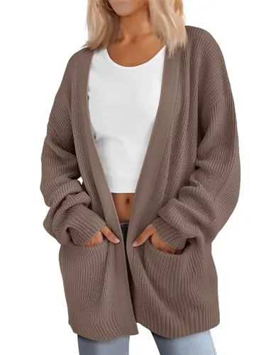 LILLUSORY women's chunky knit cardigan for travel