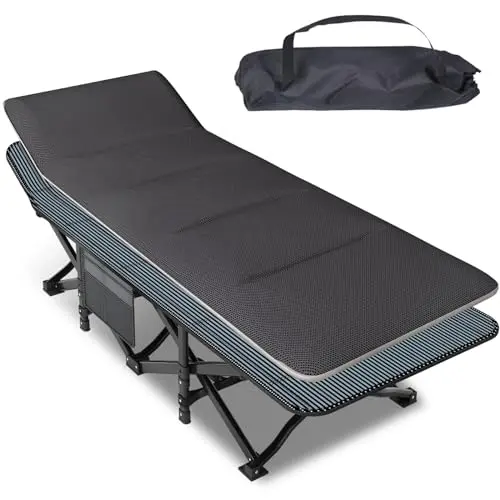 Mopaicot camping cot showing removable cushion feature