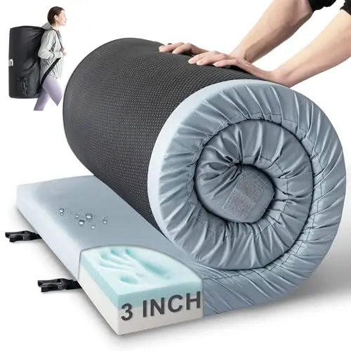 Kingfun gel-infused memory foam camping sleeping pad for SUV use