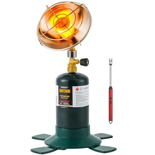GASPOWOR propane heater with USB lighter and compact design