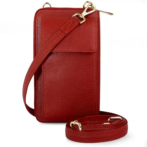 BULL GUARD premium leather crossbody phone purse with anti-theft features