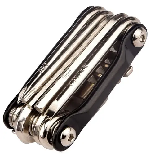 NIPNSCI black multi-tool with chain breaker and hex wrenches unfolded