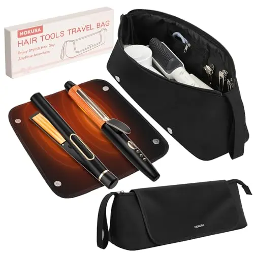 MOKURA hot hair tools travel bag with magnetic detachable heat mat