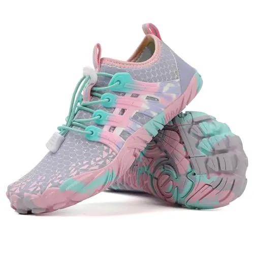 Women water sports shoes with silicone sole and colorful design