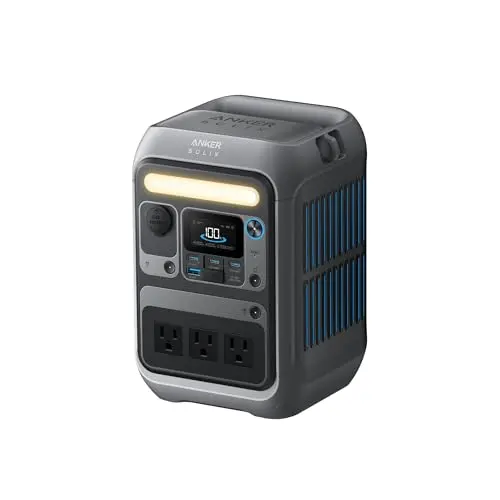 Anker SOLIX C300 portable power station in dark gray with multiple ports
