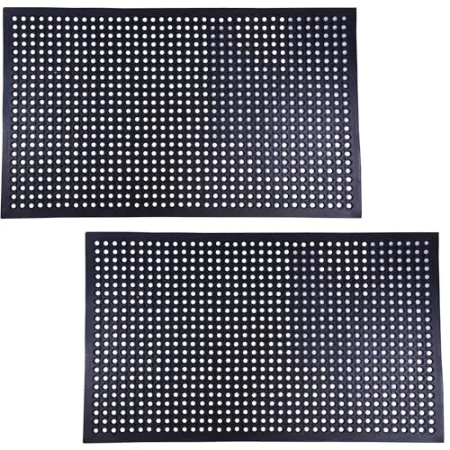 OrangeStar 2-pack anti-fatigue rubber mats with drainage holes