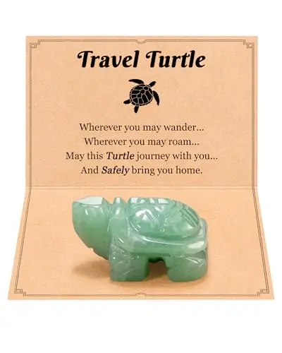MANVEN green aventurine turtle figurine for travel luck