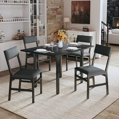 HUAHUU extendable and foldable dining table set