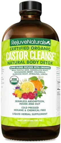 REJUVENATURALS castor oil detox blend in bottle