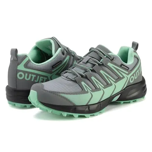 OUTJET women's waterproof hiking shoes for outdoor activities