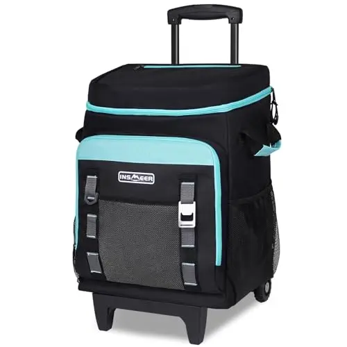 INSMEER large capacity rolling cooler with wheels on sand