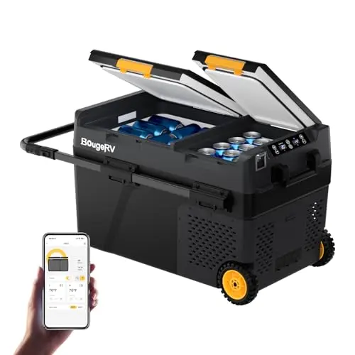 BougeRV 43QT dual zone portable refrigerator in black