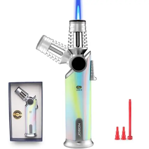 DOUBFIVSY butane torch lighter with 60-degree rotating head