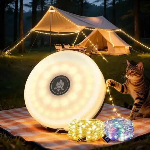 L LOHAS LED upgraded camping string lights with power bank function